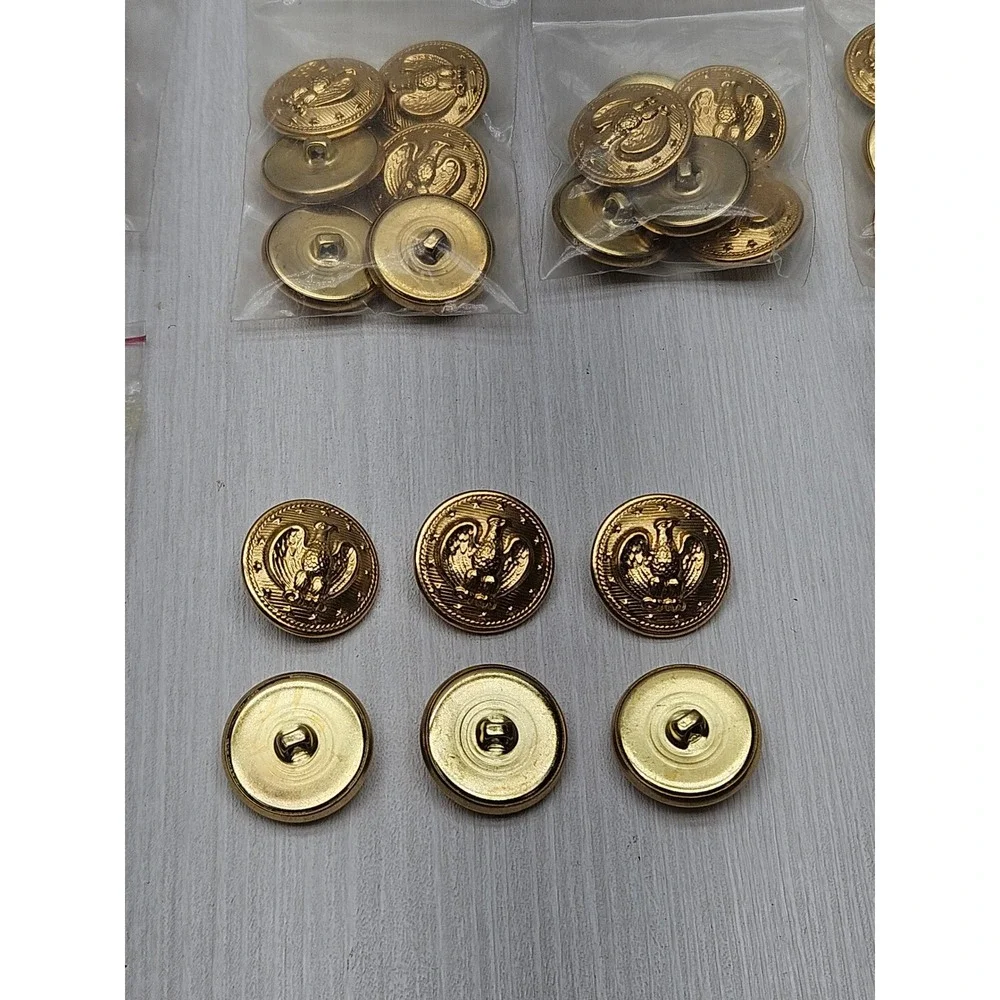 Lot of 96 Military Reproduction Gold Tone Eagle Buttons US NAVY 7/8 INCH